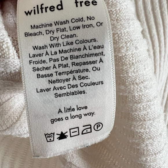 aritzia wilfred free tamu long-sleeve ribbed texture turtleneck - cream, size s - Picture 8 of 9